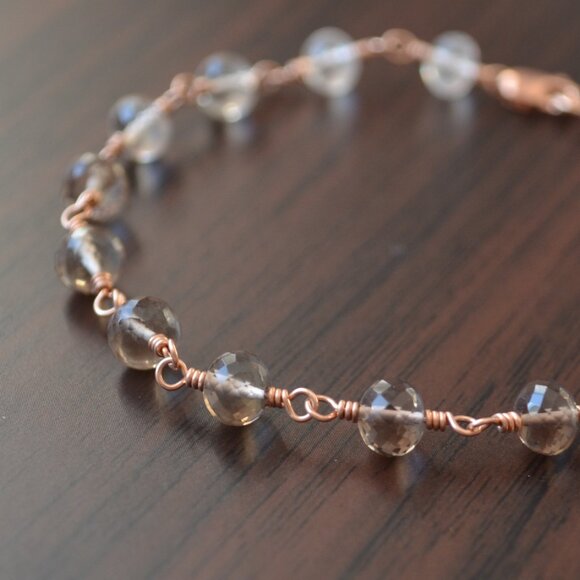 Smoky Quartz Ombre Bracelet in Rose Gold - Picture 11 of 11